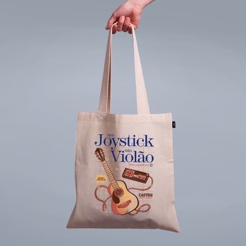 ECOBAG PALHA - UM JOYSTICK E UM VIOLÃO