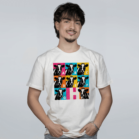 CAMISETA OFF WHITE - VACA H - POP ART