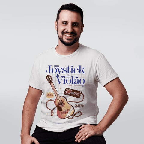 CAMISETA OFF WHITE - UM JOYSTICK E UM VIOLÃO
