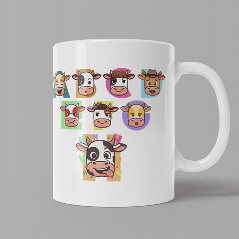 CANECA BRANCA - VACA H - CARTOON